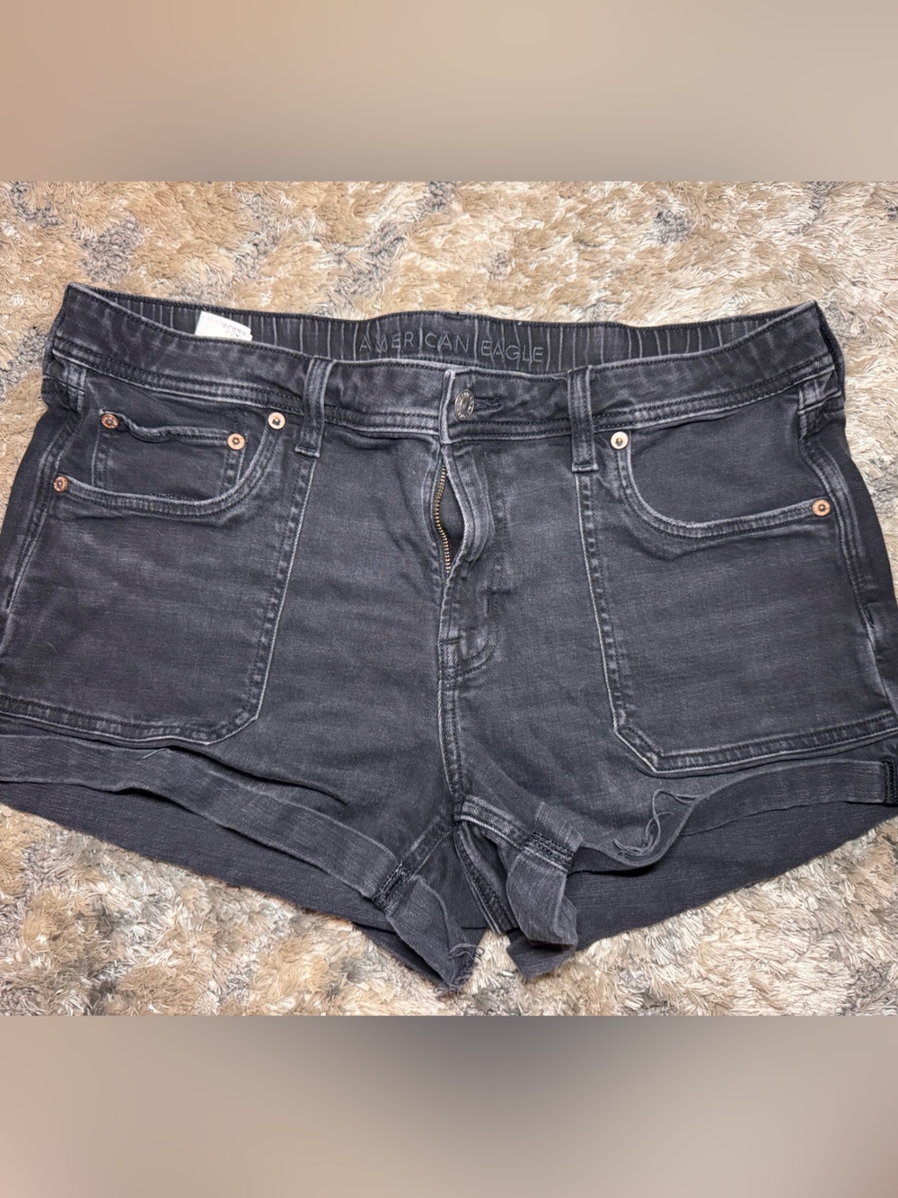 American Eagle Outfitters Black Washed Denim Shorts